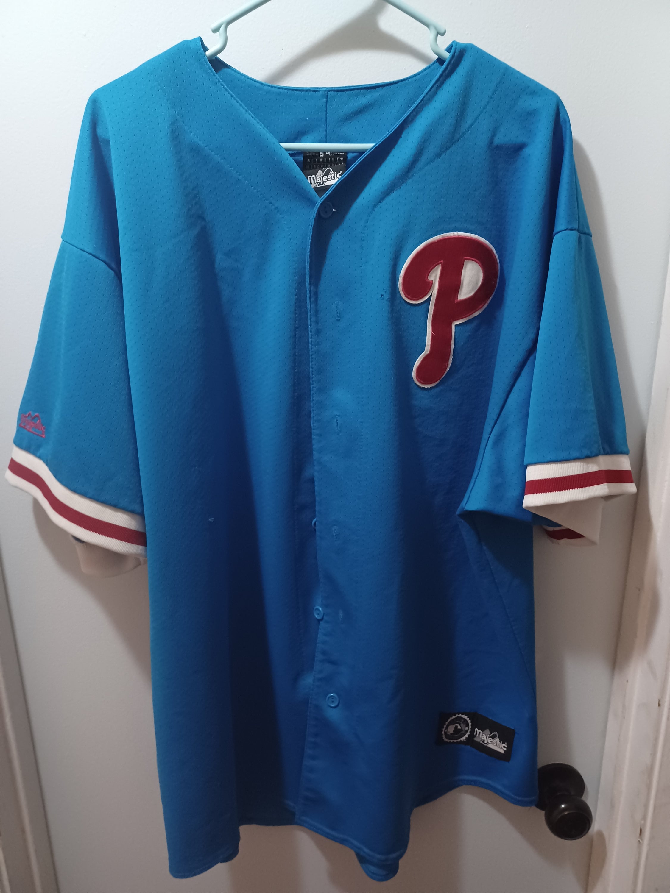 Vintage Retro Powder Blue Philadelphia Baseball Men's Jersey Tee | Philly | Phillies Inspired | phillygoat S