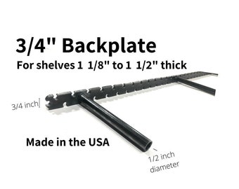 Floating Shelf Bracket -  3/4  Backplate - Easy Install - Hit Any Stud - 9 Stocked Sizes - light Duty Bracket - For Thin Shelves - Concealed