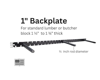 Soporte para estante flotante de alta resistencia: placa trasera de 1", estantes de 1,5 a 2" de grosor.