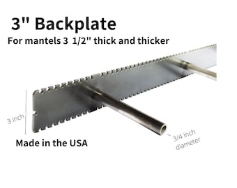 Floating mantel bracket - 3 inch tall backplate - Heavy Duty - perfect for shelves or mantels 3 1/2  or thicker.