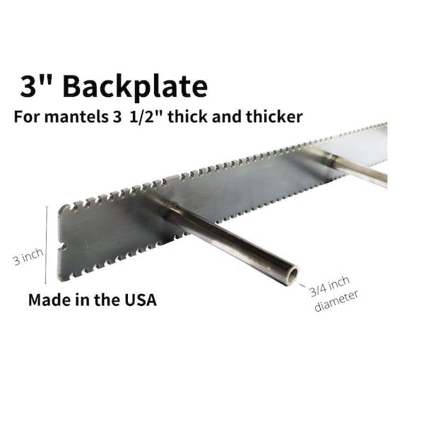 Floating mantel bracket - 3 inch tall backplate - Heavy Duty - perfect for shelves or mantels 3 1/2  or thicker.