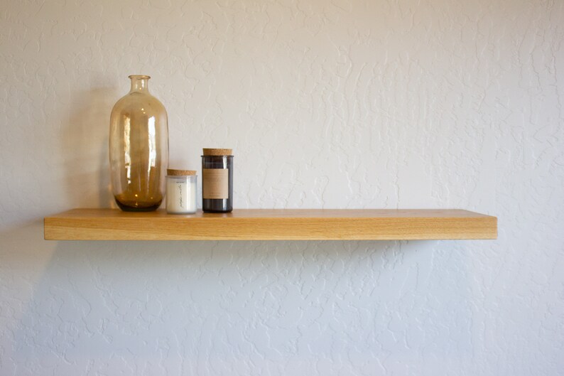 Solid White Oak Floating Shelf Custom Built To Your Needs Etsy