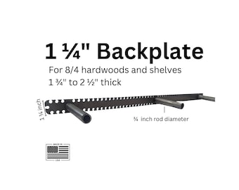 Soporte de estante flotante de alta resistencia: placa posterior de 1 1/4", estantes de 1 3/4" a 2 1/2" de espesor