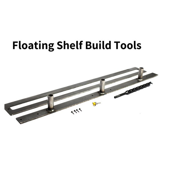 Floating Shelf Build Kit - drilling templates with guide bushings - router templates - 13/16 or 9/16 drill bit - 3/4 template router bit.