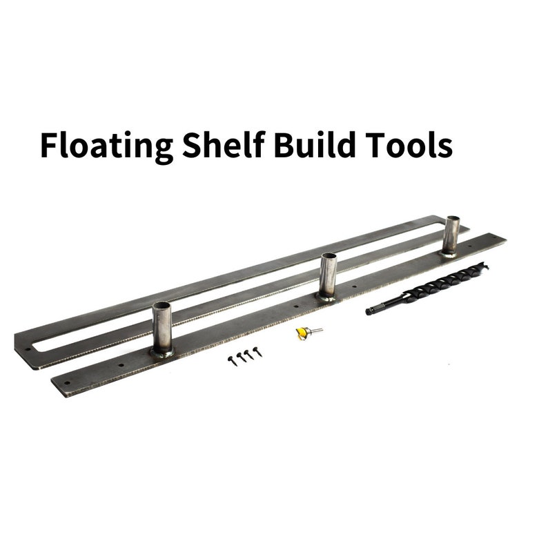 Floating Shelf Build Kit drilling templates with guide bushings router templates 13/16 or 9/16 drill bit 3/4 template router bit. image 1