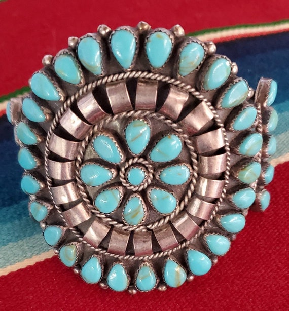 Vintage Native American Turquoise Cuff|Native Amer