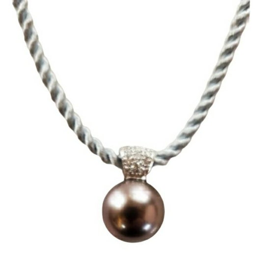 Tahitian pearl and diamond pendant - image 3