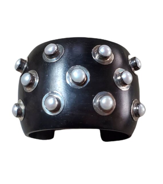 Wood and Multi-Pearl Cuff/bracelet - image 5