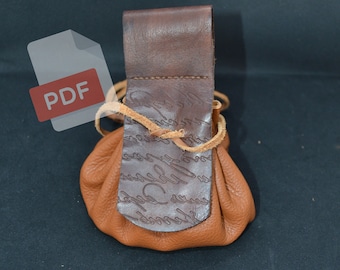 Medieval Viking Leather Drawstring Pouch Pattern: LARP Ren Faire (PDF)