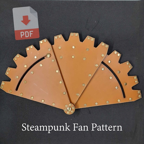 Steampunk Leather Gear Fan - DIY PDF Pattern