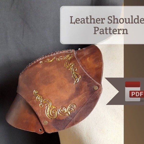 LARP Shoulder Armor Pattern | Digital download | Leather pattern | leather armor | renaissance fairs | Monster Hunter | Cosplay pattern