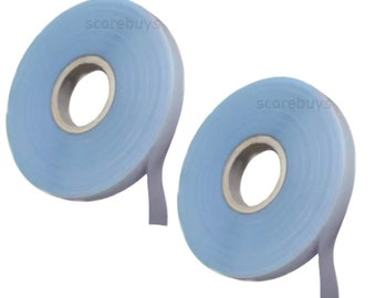 Plant Tie Tape CLEAR - 300 ft x 1/2” Stretch Vinyl - Trellis Support - Flower, Wreath Making Supply DIY ( 2 Large Rolls ) Translucent
