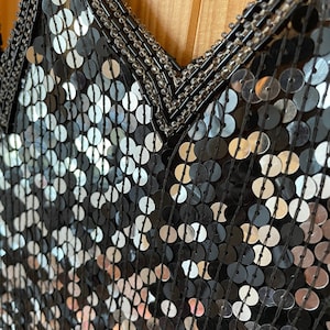 80's FRANK USHER Sequin Strap Maxi-Gown
