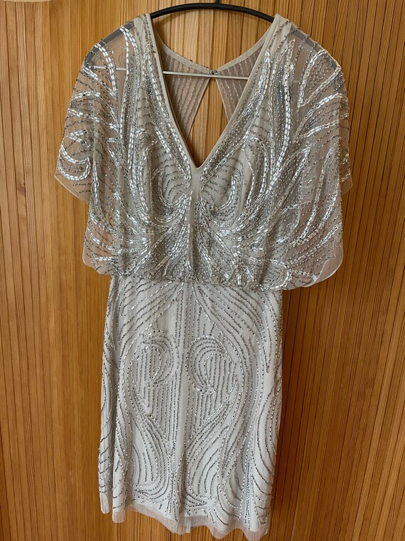 Contemporary AIDAN MATTOX Beaded Cream Evening Dress Etsy Hong