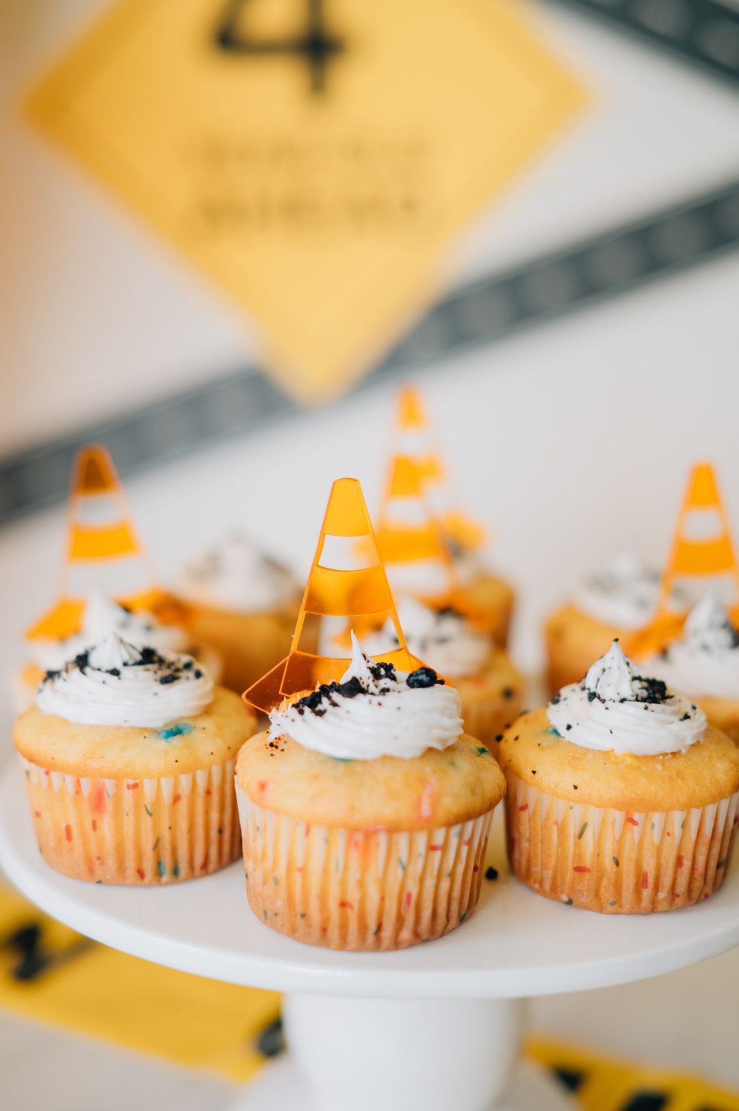 Orange Cone Cupcake Toppers Traffic Cone Two Fast Birthday Construction