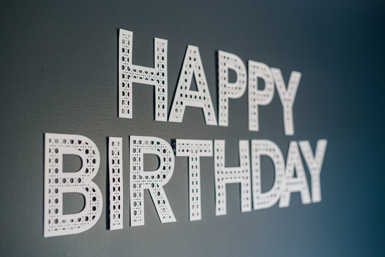 Paper Rattan Happy Birthday Banner Rattan Style 6 Inch - Etsy