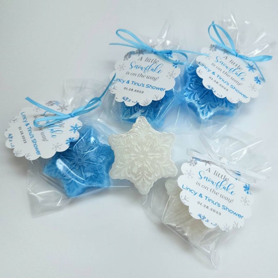 10 Snowflakes Mini Soap Party Favors, Mini Snowflake Soap, Winter
