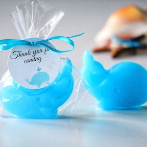 Whale Baby Shower Soap Favors, Boy baby shower Favors, Personalized Soaps with Tags