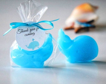 Whale Baby Shower Soap Favors, Boy baby shower Favors, Personalized Soaps with Tags