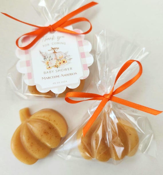 Mini Pumpkin Set with Tourmaline Party Favors, Fall Wedding Favors, Bridal Shower favors, Little Pumpkin Baby Shower, Neutral Baby Shower