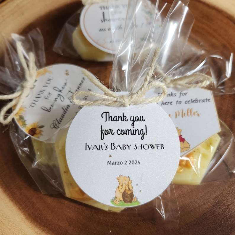 Honey Bee soap baby shower favors, Set of 10 bags Honey Bee Soap, Bee Honeycomb Soap, Honey Baby Shower, Honey Themed Wedding image 5