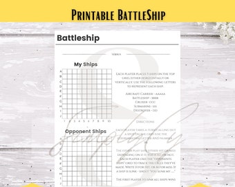 Druckbares Linienschiff, Linienschiff-Spiel, Poster zum Ausdrucken, Linienschiff-Papierspiel, Pen and paper Spiele