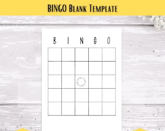 Bingo Card Printable, Blank Bingo Template, Baby Shower Bingo, Bachelorette Party Bingo, Wedding Bingo, Party Bingo, DIY Bingo, Bingo Card