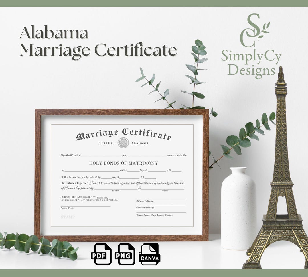 Alabama Marriage Certificate Template Notary Section Printable PDF alabama-marriage-certificate-template-notary-section-printable-pdf