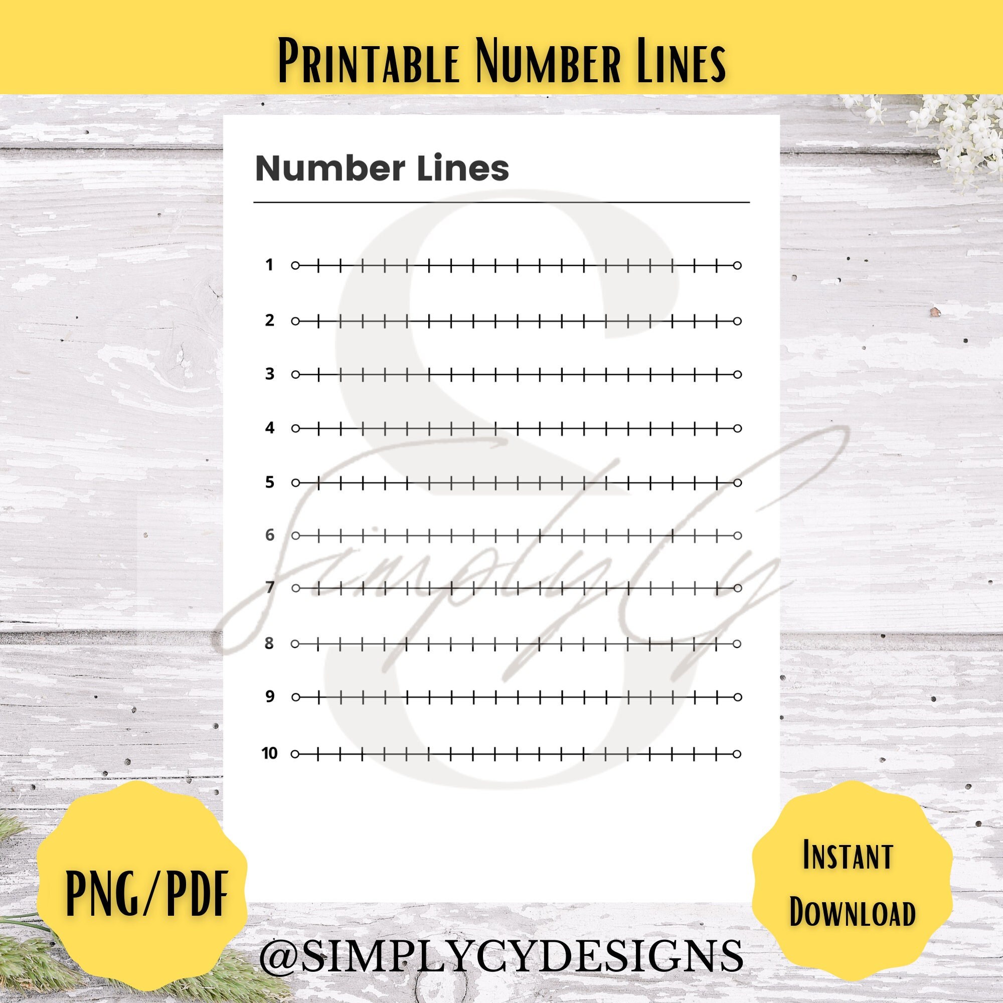 Number Lines Printable Math Aid Math Worksheets Homeschool Study