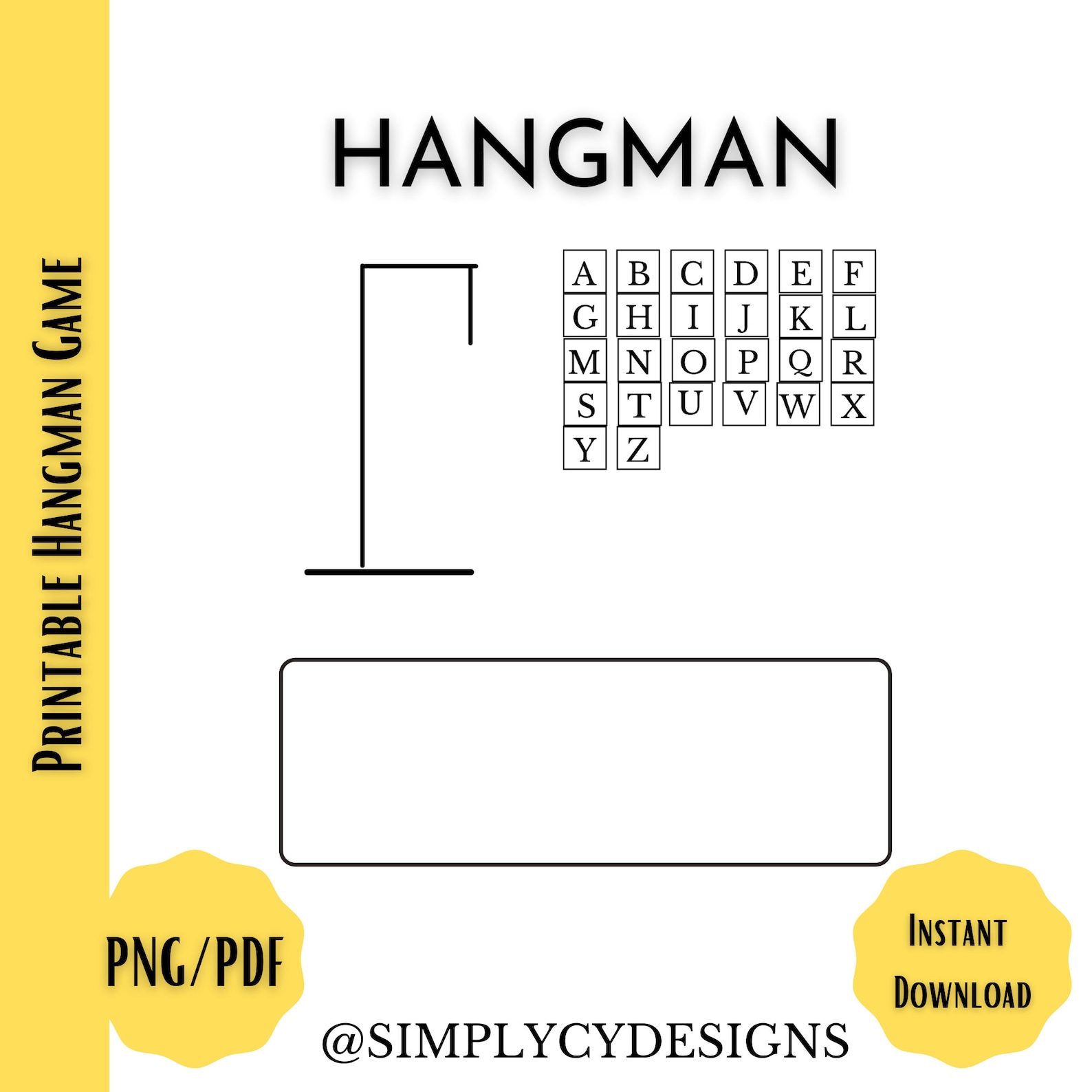 Printable Hangman Game, Printable Travel Games, Car Ride Games, Hangman ...