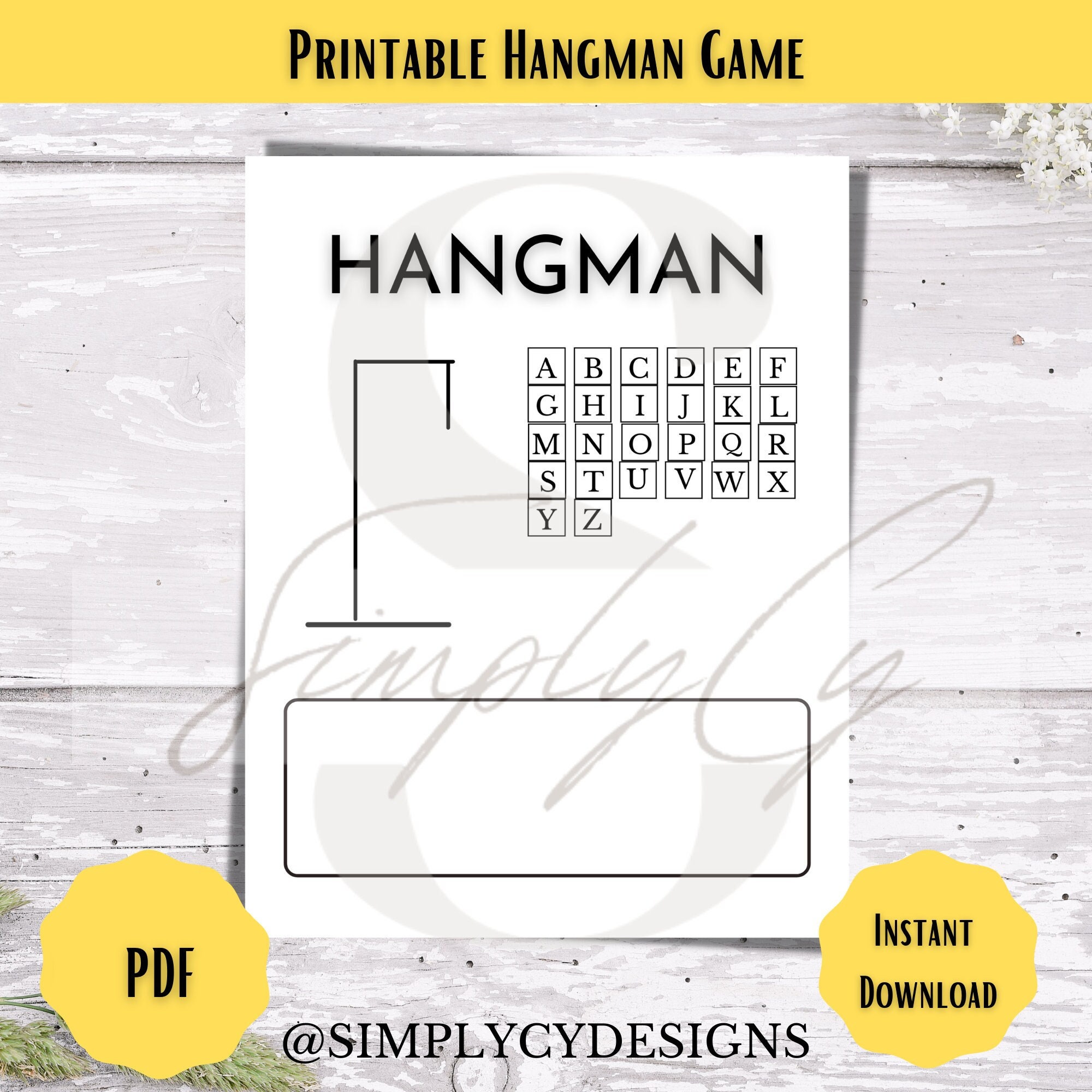 Blank Hangman Template Printable Game Printable Hangman Printable