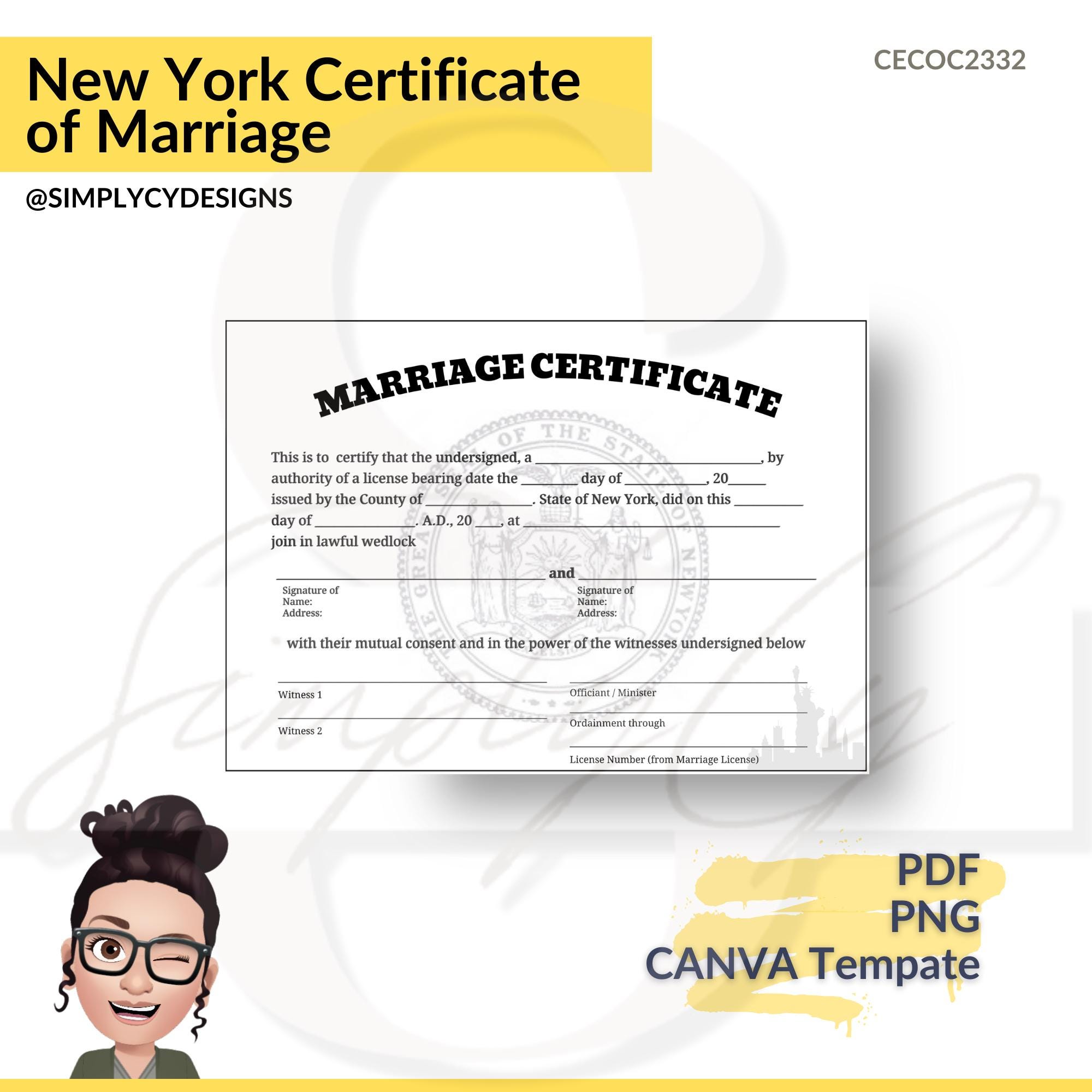 New York Marriage Certificate