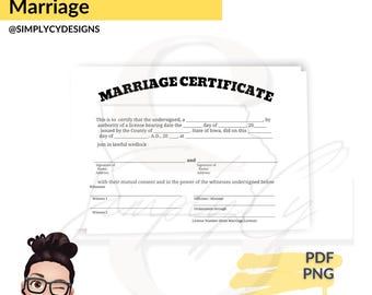 Herdenkingsakte Iowa, Digitale download, Trouwakte Iowa, Afdrukbaar certificaat, Digitaal certificaat