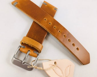 Chromexcel Horween Leather Watch Strap / Full grain Watch Band / Handmade 18, 20, 22, 24mm  / Hand Stitched / Leather Watch Strap / USA