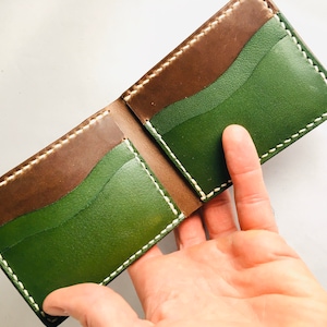 Cartera de cuero Horween hecha a mano / Carteras para hombre de cuero de grano completo / Cartera de cuero Horween / Billetera para hombre / Billetera para hombre / Hecha a pedido
