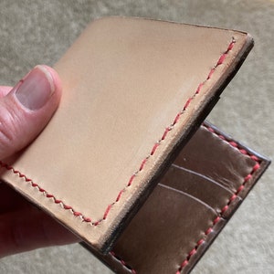 Carteras de cuero Horween / Carteras de cuero de grano completo para hombres / Carteras de cuero cosidas a mano / Carteras plegables para hombres / Billeteras para hombres / Hechas a pedido