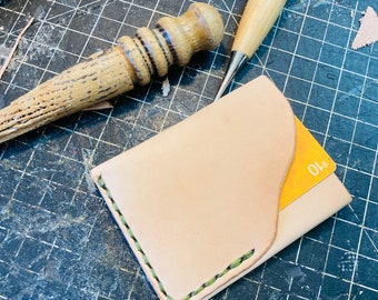 Full grain veg tan leather wallet | hand made vertical wallet. | Handmade front pocket wallet | minimalist wallet | card holder