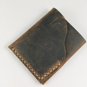 Portefeuille en cuir beige veg plein grain | main fait clip d’argent | Portefeuille de poche avant fait main | portefeuille minimaliste | titulaire de la carte
