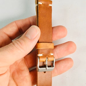 Leather Watch Band | Horween leather Watch Strap | Custom Sizes 18mm, 20mm 22mm, 24mm | English Tan Leather | Handmade in the USA