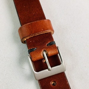 Brown leather watch band | leather watch strap | custom leather watch | Wickett and Craig leather | 18mm, 20mm, 22mm | handmade in USA