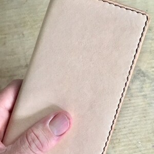 Handmade leather wallet Vegetable tanned leather hand dyed long wallet custom leather wallet full grain leather image 6