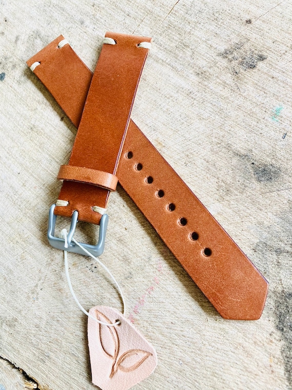 Veg Tan Leather Watch Strap Custom Watch Strap Leather Etsy