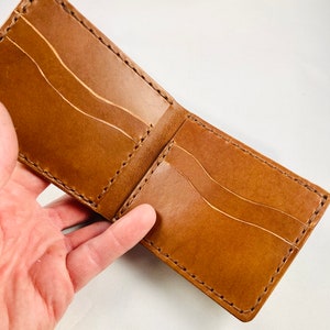 Cartera de cuero curtido vegetal italiano / cartera de cuero hecha a mano / billetera para hombre ConceriaWalpier- Buttero-Whiskey. Piel de Granos