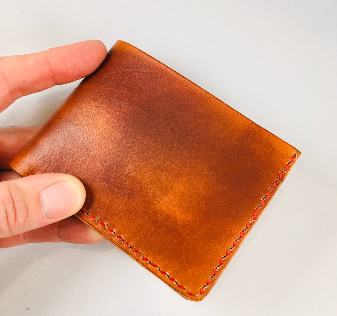 Mens full grain leather wallet handmade leather wallet Etsy