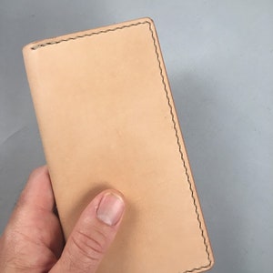 Handmade leather wallet Vegetable tanned leather hand dyed long wallet custom leather wallet full grain leather image 3