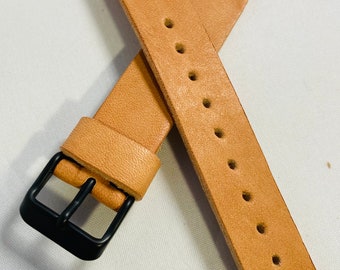 Natural Horween Leather Watch Strap /Natural Watch Band / Handmade 18, 20, 22, 24mm  / Hand Stitched / Leather Watch Strap / quick release