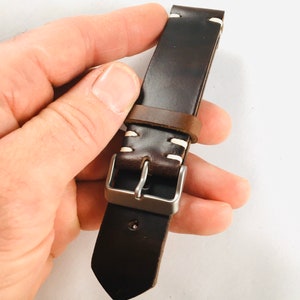 Leather watch band + Horween Leather | leather watch strap | premium leather full grain | brown leather watch | 16 ,18, 20, 22, 24mm band
