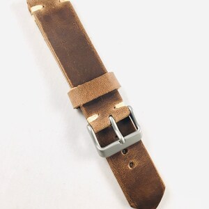 Handmade Natural Horween Chromexcel Leather Watch Strap | Full-Grain | 18, 20, 22, 24mm | Hand Stitched | Apple Watch Compatible