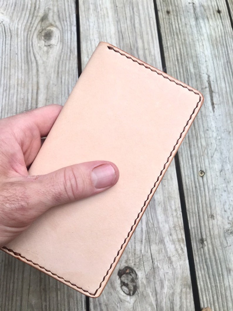 Handmade leather wallet Vegetable tanned leather hand dyed long wallet custom leather wallet full grain leather image 1