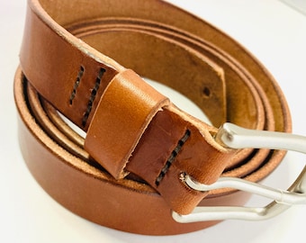 Wickett and Craig Leather Belt | handmade belt | cut to order | Buck brown | stainless steel custom length | Vegetable tanned  Custom sizing